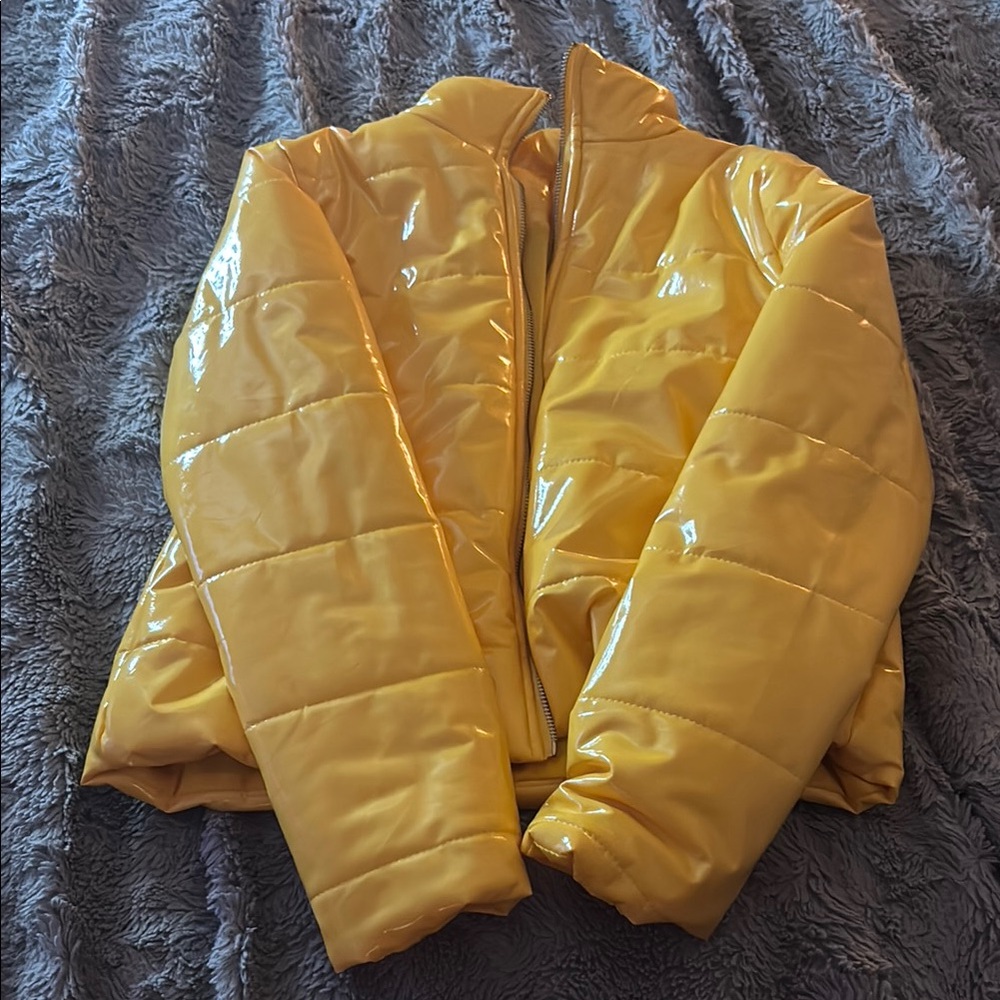 SHEIN Yellow Puffer Jacket